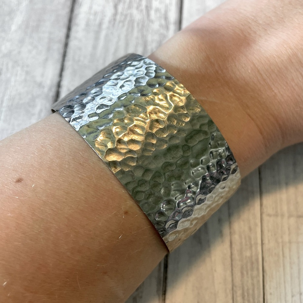 3/$20 Pounded Silver Cuff Bracelet